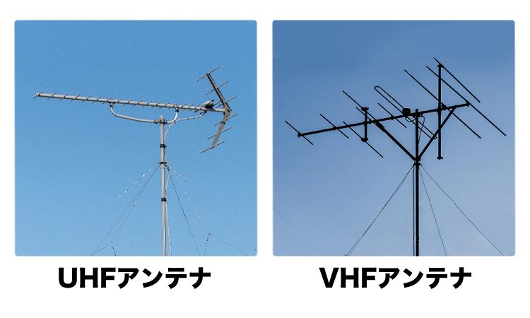 UHFアンテナとVHFアンテナ