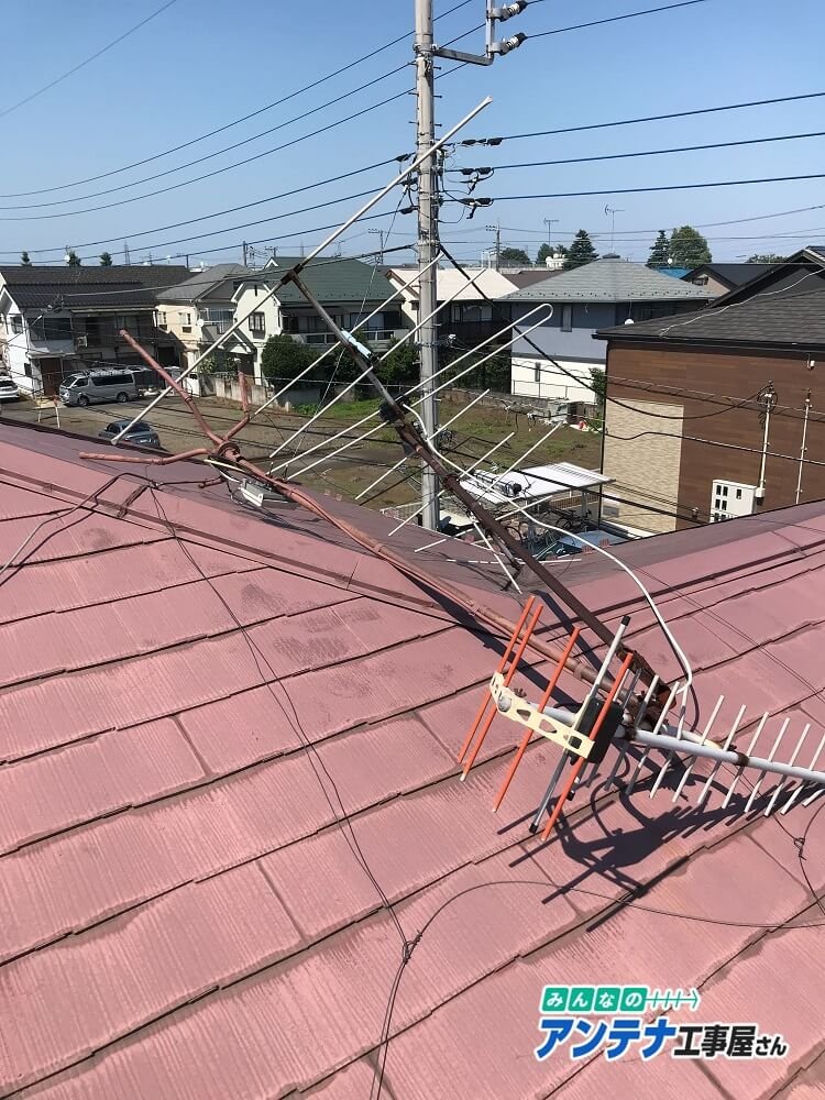 東京都小平市で撤去したY様邸の八木式アンテナ