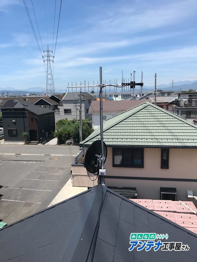 神奈川県平塚市M様邸に設置した八木式アンテナと4K8Kアンテナ